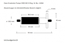 Oase Ersatzrotor Pumpe 3500 ASE X-Ring  